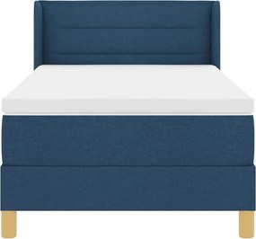 vidaXL Κρεβάτι με ελατήρια με στρώμα Μπλε 190 x 90 cm ύφασμα