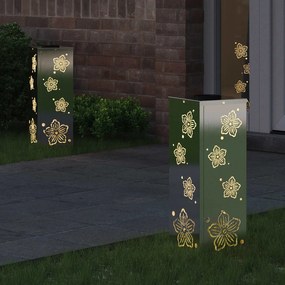 vidaXL Ηλιακό LED Φως Δρόμου 2 pcs Ασημί Ανοξείδωτο ατσάλι