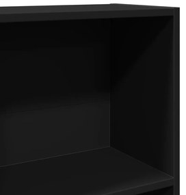 vidaXL Βιβλιοθήκη Μαύρο 60x24x143 εκ. από Επεξεργασμένο Ξύλο