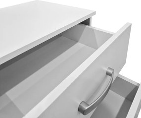 Κομοδίνο Athos pakoworld σε λευκή απόχρωση 48x40x41.5εκ