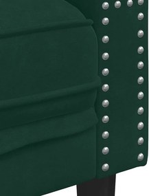 vidaXL Καναπές Chesterfield Σετ 2 Τεμ. με Στηρίγματα Πράσινο Βελούδο