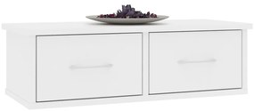 vidaXL Ράφι Τοίχου με Συρτάρια Λευκό 60 x 26 x 18,5 εκ. από Επεξ. Ξύλο