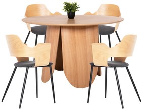 ΣΕΤ ΤΡΑΠΕΖΑΡΙΑ ΕΣΩΤ. ΧΩΡΟΥ 5ΤΜΧ HM11972 ΤΡΑΠΕΖΙ DENTY & 4 ΚΑΡΕΚΛΕΣ VELP(ΟΑΚ-ΓΚΡΙ)