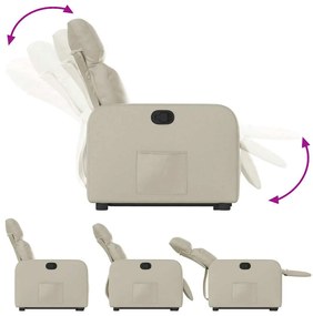vidaXL Πολυθρόνα Ανακλινόμενη με Ανύψωση Κρεμ από Συνθετικό Δέρμα