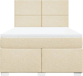 vidaXL Κρεβάτι Boxspring με Στρώμα Κρεμ 160x200 εκ. Υφασμάτινο