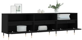 vidaXL Έπιπλο Τηλεόρασης Μαύρο 150x30x44,5 εκ. Επεξεργασμένο Ξύλο