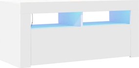 vidaXL Έπιπλο Τηλεόρασης με LED Λευκό 90 x 35 x 40 εκ.
