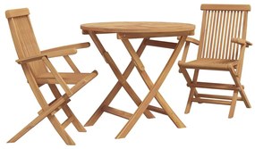 vidaXL Σέτ φαγητού για κήπο 2 pcs Καφέ Μασίφ ξύλο teak