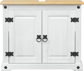 vidaXL Ντουλάπι νιπτήρα Λευκό 73 x 33 x 60 εκ Στερεά ξυλεία πεύκου