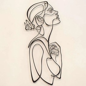 Διακοσμητικό Τοίχου Woman Silhouette 507ATP1145 28x61cm Black Wallity Steel