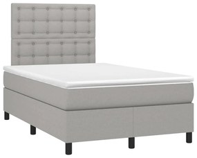 ΚΡΕΒΑΤΙ BOXSPRING ΜΕ ΣΤΡΩΜΑ ΑΝΟΙΧΤΟ ΓΚΡΙ 120X200 ΕΚ. ΥΦΑΣΜΑΤΙΝΟ 3142081