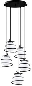 Φωτιστικό Οροφής Elegance 521SHN3407 Φ50x116cm 5xE27 40W Black-White Opviq