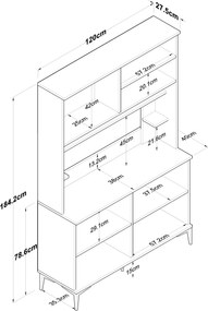 Ντουλάπι Λευκό / Καρυδί FADRON 120x40x187.2
