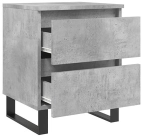 vidaXL Κομοδίνο Γκρι Σκυροδέματος 40 x 35 x 50 εκ. από Επεξεργ. Ξύλο