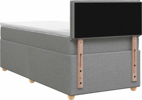 vidaXL Κρεβάτι box spring με στρώμα Ανοιχτό γκρι 80 x 200 cm Ύφασμα