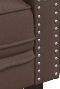 vidaXL Πολυθρόνα Chesterfield Καφέ από Συνθετικό Δέρμα