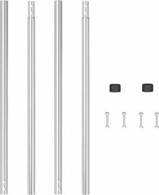 vidaXL Στύλος Περιφράξεων 2 pcs Ασημί Ατσάλι με Επικάλυψη Πούδρας