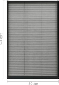 vidaXL Σήτα Παραθύρου Πλισέ Ανθρακί 80 x 160 εκ. από Αλουμίνιο