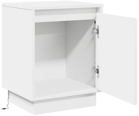 vidaXL Κομοδίνο με LED Φώτα Λευκό 39x34,5x50 εκ.