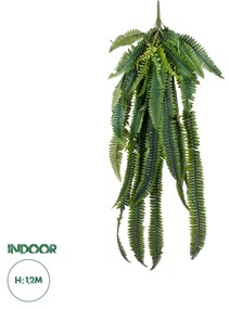 GloboStar® Artificial Garden FERN HANGING BRANCH 20247 Τεχνητό Διακοσμητικό Κρεμαστό Φυτό Φτέρη Υ120cm