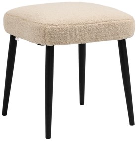 HOMCOM Σκαμπό, Σκαμπό, Τέντι, Υποπόδιο, Μπεζ