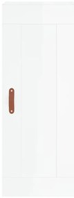 vidaXL Ντουλάπι Γυαλ. Λευκό 34,5 x 34 x 180 εκ. από Επεξεργασμένο Ξύλο
