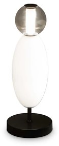 Φωτιστικό Επιτραπέζιο Ø180xH500mm 18w 3000K 2050lm Μέταλλο Ματ-Λευκό-Διάφανο Γκρι Φυσητό Γυαλί Ideal Lux Lumiere TL 314204