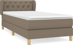 vidaXL Κρεβάτι Boxspring με Στρώμα Taupe 80x200 εκ. Υφασμάτινο