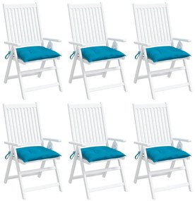 Μαξιλάρια Καρέκλας 6 τεμ. Αν. Μπλε 50 x 50 x 7 εκ. Υφασμάτινα - Μπλε