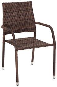 Καρέκλα - Πολυθρόνα MORNER C6074.01 Μεταλλική με Καφέ Rattan 55x58x87Υ εκ. 55x58x87 εκ.