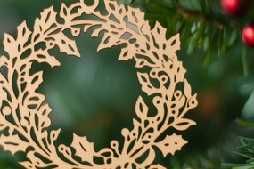 Σετ των 3 Intra απο ξύλο plywood 3mm-4mm πάχος - Χριστουγεννιάτικο στεφάνι στολίδι Cut Δίασταση 4x4 cm INTRAFABR-109495860