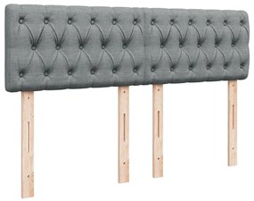 Κρεβάτι Boxspring με Στρώμα Αν. Πράσινο 160x200εκ Υφασμάτινο - Γκρι