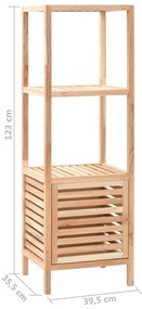 vidaXL Ραφιέρα Μπάνιου 39,5x35,5x123 εκ. από Μασίφ Ξύλο Καρυδιάς