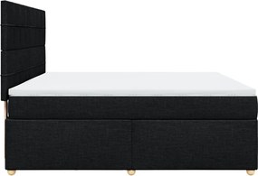 vidaXL Κρεβάτι Boxspring με Στρώμα Μαύρο 180x200 εκ. Υφασμάτινο