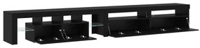 vidaXL TV Cabinets 3 τμχ με Φώτα LED Μαύρη Δρυός Επεξεργασμένο Ξύλο
