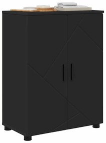 vidaXL Ντουλάπι Μπάνιου Μαύρο 60 x 35 x 80 εκ Επεξεργασμένο ξύλο