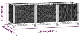 vidaXL Ζαρντινιέρα 120 x 40 x 38 εκ. από Πολυπροπυλένιο