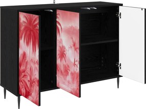 vidaXL Πλαϊνό γραφείο AACHEN Μαύρη Δρυς 102 x 33 x 76 εκ.