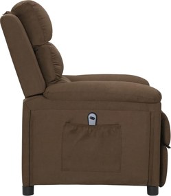 vidaXL Πολυθρόνα Ανακλινόμενη Ηλεκτρική Καφέ Υφασμάτινη