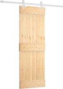 vidaXL Συρόμενη Πόρτα Φυσικό και Λευκό 70 x 210 cm