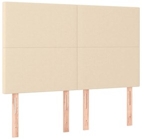 vidaXL Κρεβάτι Boxspring με Στρώμα Κρεμ 140x190 εκ. Υφασμάτινο