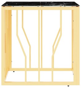 vidaXL Τραπέζι Σαλονιού Χρυσό 50x50x50 εκ. Ανοξείδωτο Ατσάλι και Γυαλί