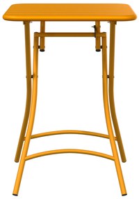 vidaXL Πτυσσόμενο Τραπέζι Κήπου  Μουσταρδί 55x55x73 εκ. Ατσάλι