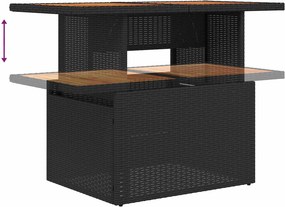 vidaXL Σετ Καναπέ Κήπου 8 pcs Μαύρο και Καφέ