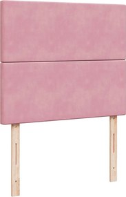 vidaXL Κρεβάτι Boxspring με Στρώμα Ροζ 120x200 εκ. Βελούδινο