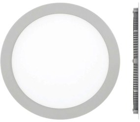 Panel Led Χωνευτό VK/04050/G/W Φ22,5x1,5cm Led 1440Lm 18W 3000K Grey VKLed Round