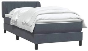 vidaXL Κρεβάτι Boxspring με Στρώμα Σκούρο Γκρι 80x220 εκ. Βελούδινο