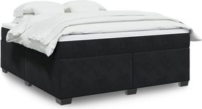 vidaXL Κρεβάτι Boxspring με Στρώμα Μαύρο 180x200 εκ. Βελούδινο