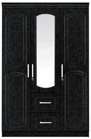 Ντουλάπα ArteLibre PROTEA Μαύρο Μοριοσανίδα 120x50x195cm-14370193