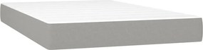 vidaXL Κρεβάτι Boxspring με Στρώμα Ανοιχτό Γκρι 120x200 εκ. Υφασμάτινο